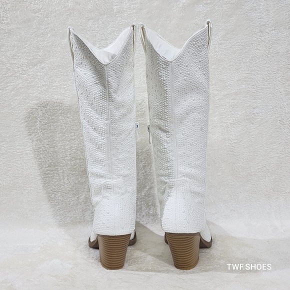 Taysha Western Pearl Knee High Boots main image 1